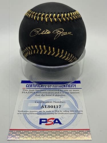 Pete Rose potpisao je službeni autogram MLB Black & Gold čipke PSA DNA *17 - Autografirani bejzbol