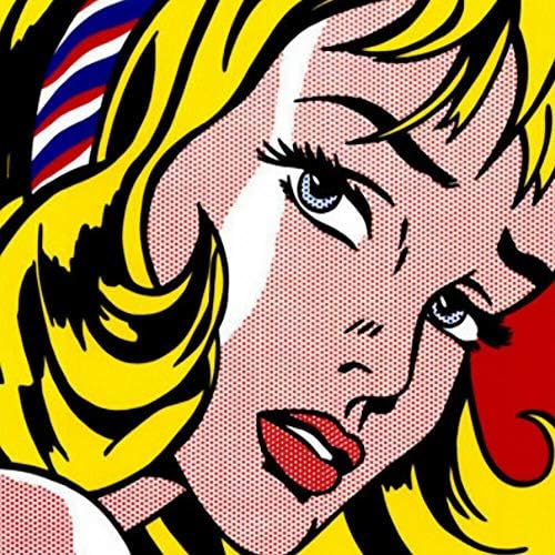 Lichtenstein - djevojka s vrpcom za kosu - platno ili zidna umjetnost za tisak