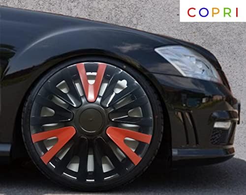 Copri set od pokrova od 4 kotača od 14 inča crno-crvene hubcap Snap-on odgovara Toyota Yaris Prius