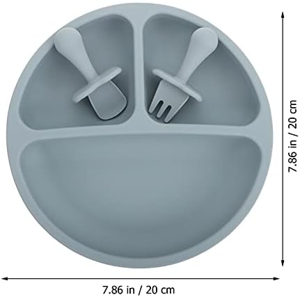 Set silikonskog posuđa 5 setova posuđa za vježbanje tanjur vilica za hranjenje djeteta dodatno podijeljeno jelo žlica za