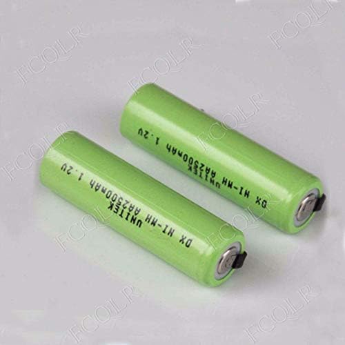 FCQLR Kompatibilan za 2PCS NI-MH 1.2V AA punjiva baterija 2500Mah NiMH ćelija s karticama zavarivanja za Philips Braun Electric