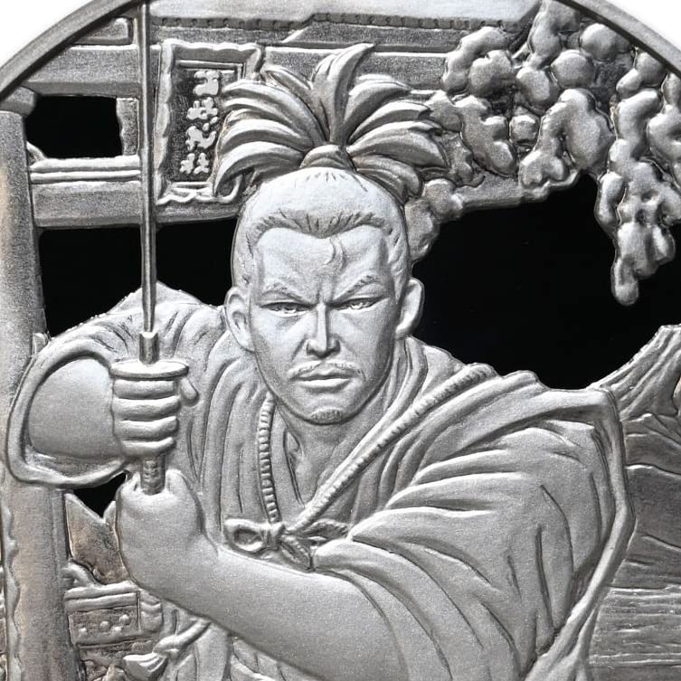 2022. 1 Oz Fidžijski srebrni drevni ratnici - Samurai Coin Brilliant necirkuliran s potvrdom o autentičnosti 50c bu