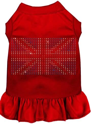 Mirage Pet Products Rhinestone britanska haljina za zastavu, 3x, crvena