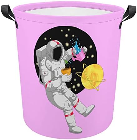 Smiješni astronaut s Mjesecom košara za rublje sklopiva visoka košara za odjeću s ručkama torba za pohranu