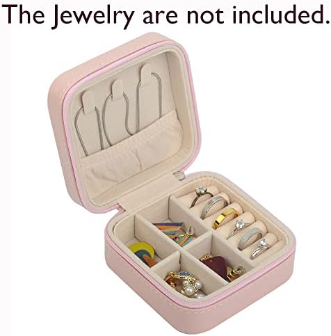 Ynxee Mini Box za skladištenje nakita, PU kožna naušnica s patentnim zatvaračem prstenovi jednostavna kutija nakita, veličina: