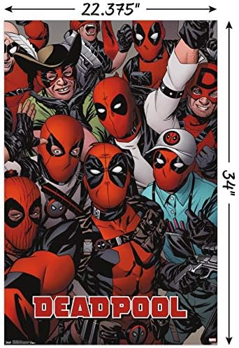 Trendovi International Marvel Comics-Deadpool-Faces Wall Poster, 22.375 u x 34 in, Neradana verzija
