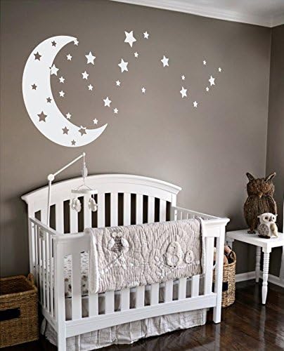 Mjesec i zvijezde noćno nebo vinilna zidna umjetnička naljepnica dizajn naljepnica za dječju sobu. zidni ukras