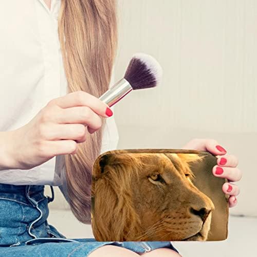 TBOUOBT Pokloni za muškarce žene šminke toaletne torbice Male kozmetičke torbe, životinjski lav