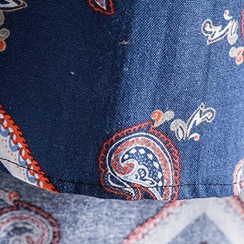XXBR muški v vrat Henley košulje, ljetni paisley tiskani gumb dolje kratki rukavi casual havajski vrhovi majice muške džepne