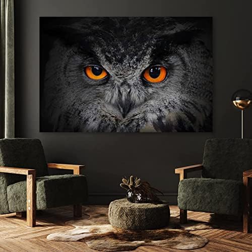Eorntdy platno zidna umjetnost narančasto oči crna sova platno print umjetničko djelo crne ptice zidne umjetničke slike u