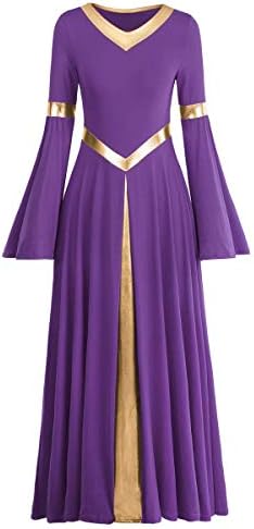 Žene metalik v vrat hvale plesnu haljinu liturgijsko bogoslužje bi boja zvono dugi rukav crkveni ogrtač