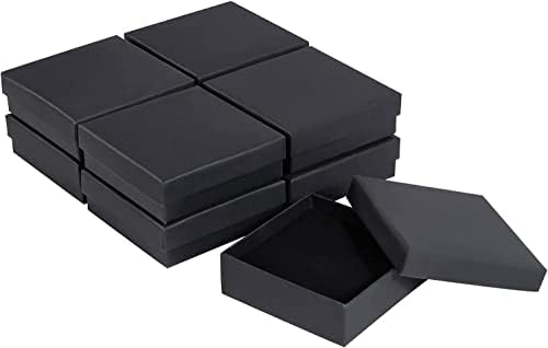 SDOOTJEWELRY BLACKE KUTIONSKE KUTIONSKIH BUSA 24 pakiranja, poklon kutija za nakit s pjenom, male kutije za nakit za poklone,
