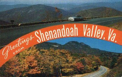 Dolina Shenandoah, Virginia razgledna razglednica