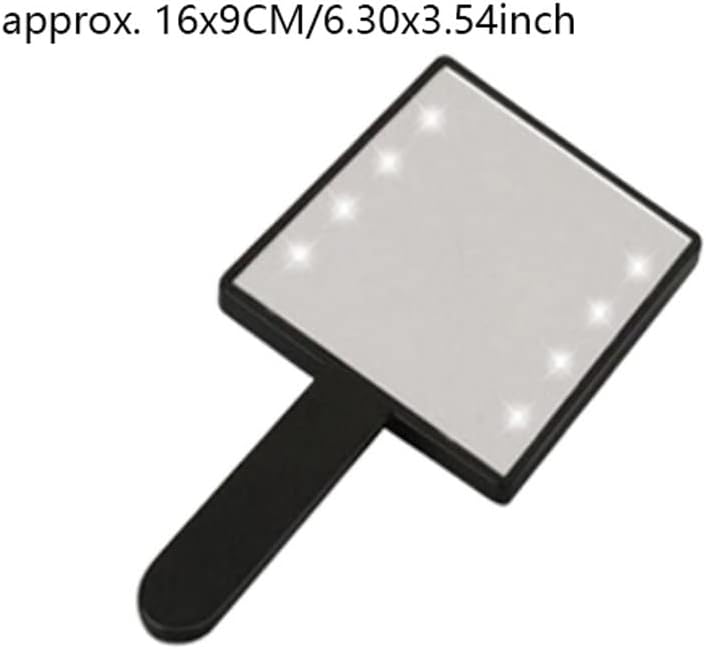 XXXDXDP Šminka s LED svjetlom s perlicama ručno Mala kvadratna kozmetička žena prijenosna kompaktna putovanja