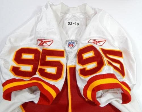 2002 Kansas City Chiefs Derrick Ransom 95 Igra izdana White Jersey 48 DP28809 - Nepotpisana NFL igra korištena dresova