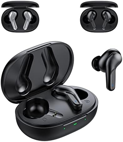 5.0 Bežične Bluetooth slušalice s bežičnim futrolom za punjenje dvostrukog uklanjanja slušalica ugrađeni mikrofon crni