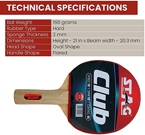 Stag Club stolni teniski reket Premium ITTF Odobreni gumeni početnički intermedijarni serija T.t Racquet Pro Custom Dizajniran