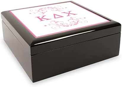 Kappa Delta Chi Chi Sorority Keepsake Box Drvene ukrasne kutije s poklopcima za uređenje kuće za memorijsku kutiju za fotografije,