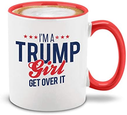 Shop4ever Ja sam Trump Girl prevladaj zvijezde crvene ručke keramičke šalice šalice za kavu Donald Trump šalica