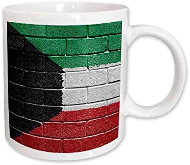 3Drose Nacionalna zastava Kuvajta naslikana na zid od cigle Kuvaiti - šalice