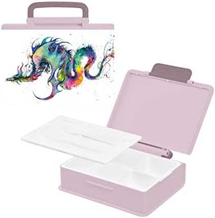 Alaza Rainbow Dragon akvarel Bento kutija za ručak bez BPA bez ikakvog ručka za ručak s vilicama i žlicom, 1 komad