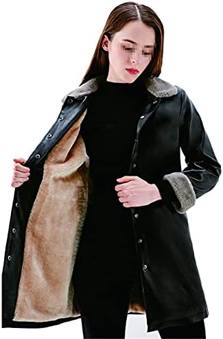 Lkiugvv žene zimske pukne jakne lažne kožne kapute plus veličina toplo dugačka udišene odjeće sputane ovratnike jeseni ženske