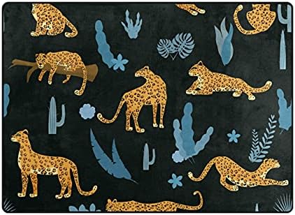 Baxiej Leopards Tropski listovi veliki mekani prostirke prostirke vrtića prostirka prostirka za djecu koja igraju sobu spavaća