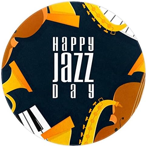 LLNSUPPLY ROND Kids Play Area prostirka Happy Jazz Day saksofonska klavirska violina Music Rassery prostirka prostirka mekana