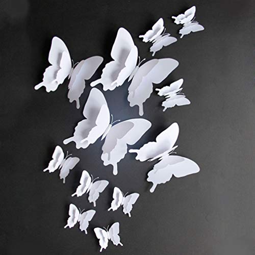 12pcs 3,5 leptir zidne naljepnice bijeli zanatski leptir naljepnice naljepnice za ukrašavanje dječje sobe
