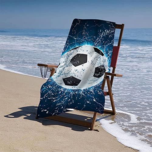 Nogometna lopta Art Beach ručnik, poklon za ljubitelje nogometa za muškarce Dječake djevojčice Preveliki mekani brzi suhi