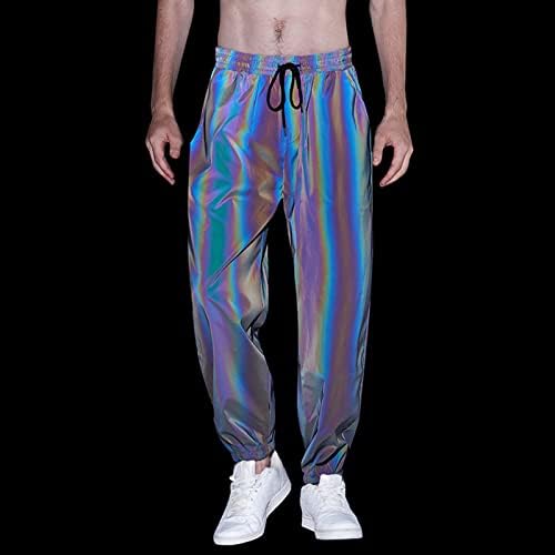 Muške solidne boje Summer Casual hlače povremene labave hip hop fluorescentne gamaše mlade noćne jogging hlače
