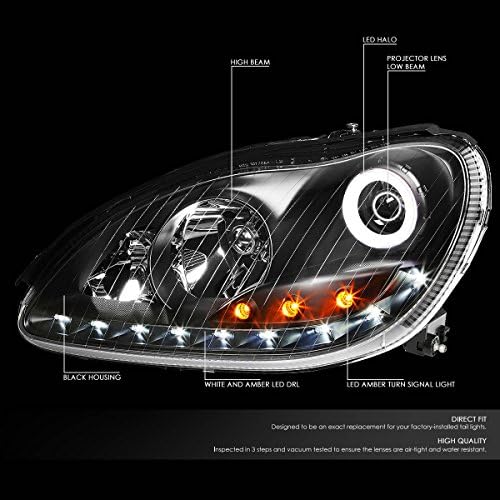 Svjetla-projektori DNA MOTORING HL-HPL-LED-W22000-BK crne boje sa zamjenom led trake Halo za W220 S-klase