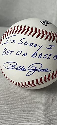 Pete Rose potpisao Žao mi je, kladim se na bejzbol autogramiranim OMLB bejzbol JSA - Autografirani bejzbol
