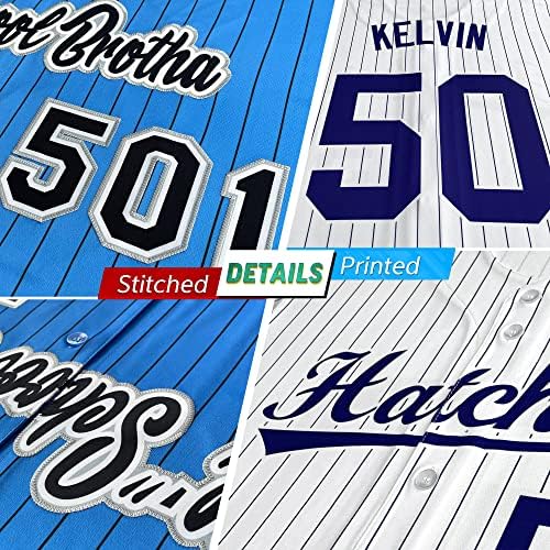 Prilagođeni hip hop prugasti Baseball dresovi s personaliziranim vezenim imenom i brojem za odrasle / mlade