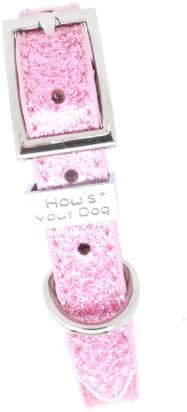 Bedazzle svjetlucava diamante završna obrada kožnog ovratnika za pse - ružičasta, velika