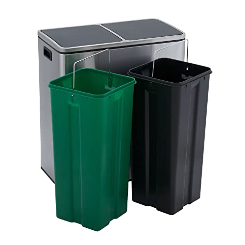 WRKBKS Dvostruki odjeljci Kuhinja od nehrđajućeg čelika Korak na kanta za smeće i recikliranje