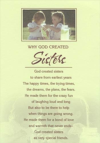 Dizajnerske čestitke zašto je Bog stvorio sestre izrezbarena staklena vjerska rođendanska čestitka za sestru