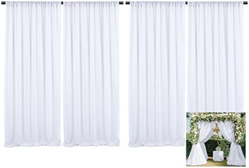 Bijela svadbena pozadina zavjesa 4 ploče 10ft 1ft 5ft zavjese od šifonske tkanine pozadinske zavjese za fotografiranje rekviziti