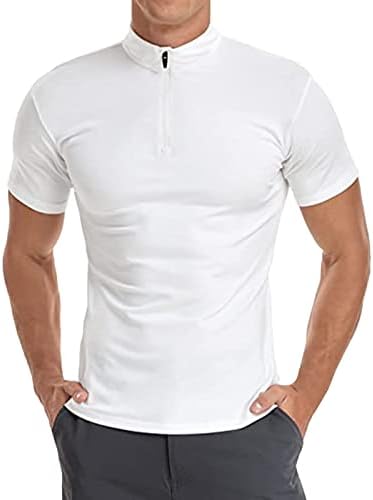 Toufa muški modni casual sportski sportovi čvrsti stalak za ovratnik kratke rukave majice gornje bluze muškarci muškarci
