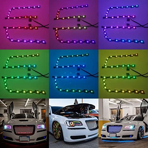 Led svjetla DUNTUO Auto sklop RGB Kut Eye Halo Prsten svjetla DRL Naknade skrenite signali Višebojnom Kompatibilne za 2011-2020