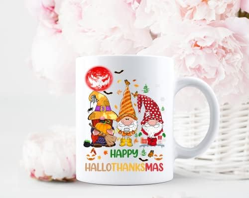PerfectOSore Gnomes Dan zahvalnosti, Noć vještica i Sretan Božić - Sretni Hallothanksmas Gnomes, Mačka, Unicorn Tee 2020-2021