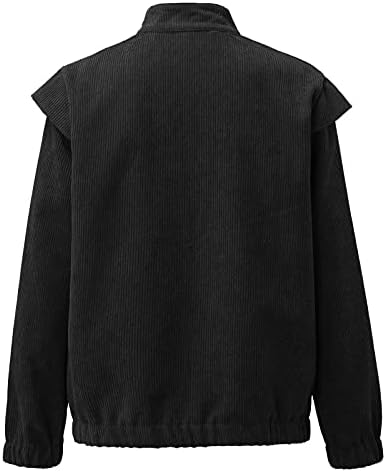 Ženske čvrste boje Corduroy kardigan s dugim rukavima moda labava košulja jakna Kratki stil nadmašuje modnu odjeću