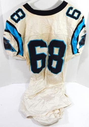 1995. Carolina Panthers 68 Igra korištena bijeli Jersey Inaugural Season Patch 50 879 - Nepotpisana NFL igra korištena dresova