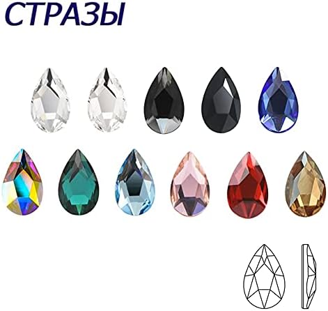 100 pcs AB Mix Boje Savjeti za nokte Rhinestones Flat Pixie Crystal Drop Diamonds 3D Manicure Nakit Umjetnički ukras nakita