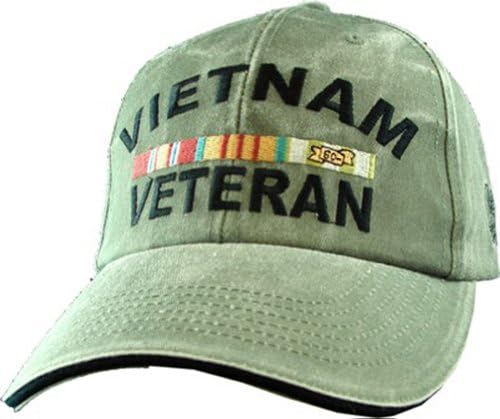 Šešir s vezenim logotipom američkog veterana Vijetnamskog rata-Zelena kapa s podesivim zatvaračem