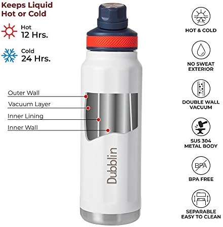 Dubblin Rambo Premium nehrđajući čelik dvostruki zid vakuuma Izolirana BPA besplatna boca vode, sportska termos tikvica održava