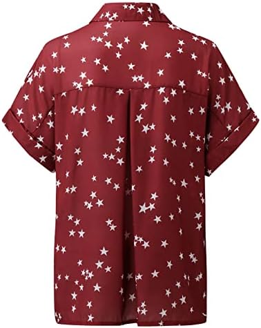 Košulje ženske casual ženske Ženske casual majice košulja labav zvijezda print Majica kratkih rukava vrhovi moda u obliku