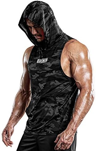 DrSkin 2 ili 1 pakiranje muških kapuljača s kapuljačama vrhovi bodybuilding mišića odsječeni majica bez rukava bez rukava