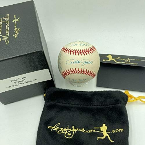 Pete Rose potpisao je snažno upisanu karijeru stat bejzbol reggie jackson coa - autogramirani bejzbols