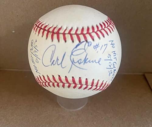 Carl Erskine statistike 2 Nema udaraca Dogss potpisao N.L. Baseball JSA AH66060 - Autografirani bejzbol